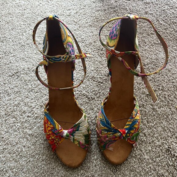 Colorful Strappy Dance Heels Women's U.S. Size 8.5 - Picture 1 of 6